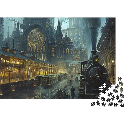 Steampunk Puzzle 300 Teile Dampfzüge Puzz Erwachsene Spielepuzzles Hochwertiger Geschicklichkeitsspiel Lernspiel Spielzeug Geschenk Schöne Geschenkidee Farbig 300pcs (40x28cm) von lihuogongsio