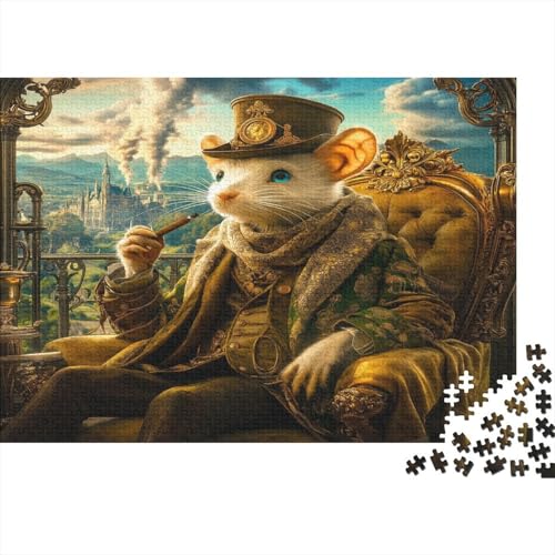 Steampunk-Ratte Puzzle 1000 Teile Impossible Für Erwachsene Hochwertiger Viktorianisches Dampfzeitalter Holzpuzzle Erwachsene Fantasy Schöne Geschenkidee DIY Kreative Unterhaltung 1000pcs (75x50cm) von lihuogongsio