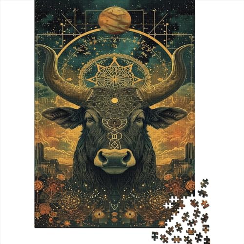 Stier Puzzle 1000 Teile Puzzle Für Erwachsene Heiliger Stier Stress Abbauen Familien-Puzzlespiel DIY Kreative Unterhaltung Schöne Geschenkidee Kräftigen Farben 1000pcs (75x50cm) von lihuogongsio