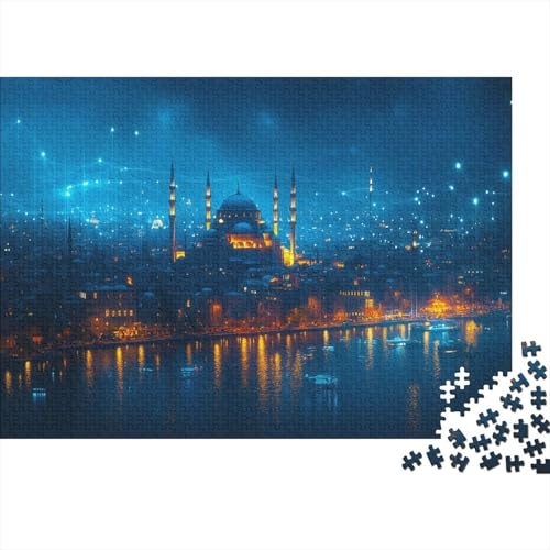 Suleymaniye Moschee 500 Stück Puzzles Istanbul Erwachsene Stress Abbauen Familien 500 Brain Challenge Lernspiel Spielzeug Premium Quality Spielzeug Geschenk 500pcs (52x38cm) von lihuogongsio