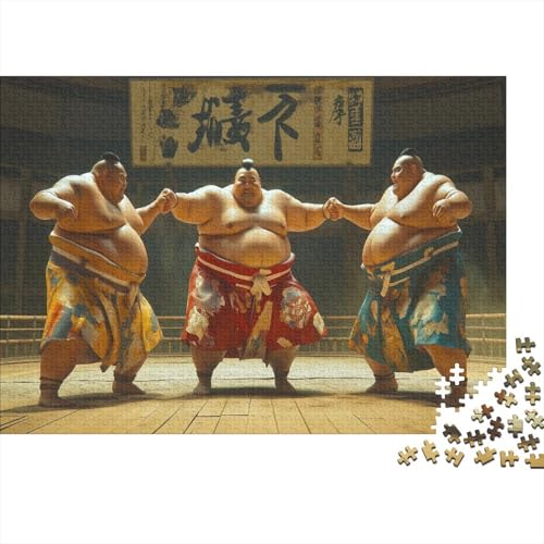 Sumo Wrestler 1000 Stück Puzzles Japanisch Sumo Stress Abbauen Familien-Puzzlespiel Kräftigen Farben Schöne Geschenkverpackung Lernspiel Spielzeug Geschenk 1000pcs (75x50cm) von lihuogongsio