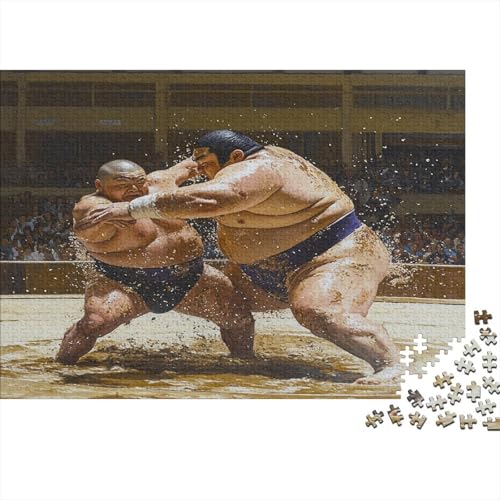 Sumo Wrestler Puzzle 1000 Teile Puzzle Für Erwachsene Japanisch Sumo Stress Abbauen Familien-Puzzlespiel DIY Kreative Unterhaltung Schöne Geschenkidee Kräftigen Farben 1000pcs (75x50cm) von lihuogongsio