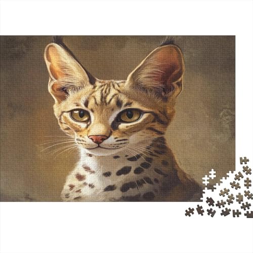 Tabaxi Savannah Katze 1000 Stück Puzzles Für Erwachsene Katze Geschicklichkeitsspiel Für Die Ganze Familie Schöne Geschenkidee DIY Kreative Unterhaltung 1000pcs (75x50cm) von lihuogongsio