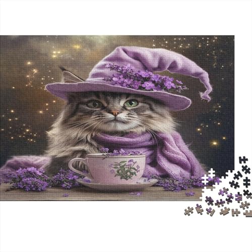 The Witch's Katze 1000 Stück Puzzles Norwegische Katze Erwachsene Stress Abbauen Familien 1000 Brain Challenge Lernspiel Spielzeug Premium Quality Spielzeug Geschenk 1000pcs (75x50cm) von lihuogongsio