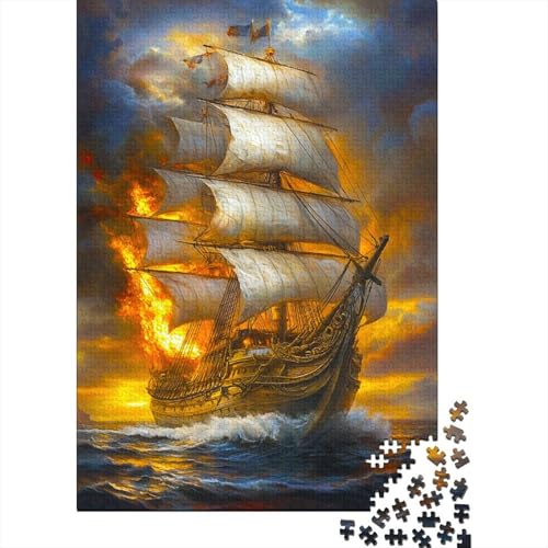 Three-masted Sailing Schiff 1000 Stück Puzzles Für Erwachsene Ölmalerei Lernspiel Herausforderung Lernspiel Spielzeug Geschenk Stress Abbauen Lernspiel Spielzeug 1000pcs (75x50cm) von lihuogongsio