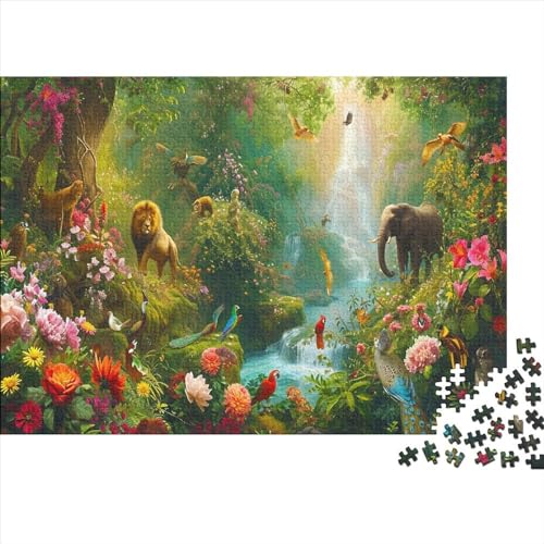 Tier Puzzle 1000 Teile Puzzle Teilige Tropischer Dschungel Spielepuzzles Für Die Ganze Familie Brain Challenge Raumdekoration Lernspiel Spielzeug Geschenk Mehrfarbig 1000pcs (75x50cm) von lihuogongsio