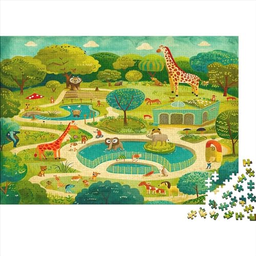 Tier Puzzle 1000 Teile wunderlicher Zoo Puzz Erwachsene Spielepuzzles HochwerTiger Geschicklichkeitsspiel Lernspiel Spielzeug Geschenk Schöne Geschenkidee Farbig 1000pcs (75x50cm) von lihuogongsio