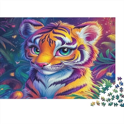 Tiger 1000 Stück Puzzles Zeichentrickfilm Erwachsene Stress Abbauen Familien 1000 Brain Challenge Lernspiel Spielzeug Premium Quality Spielzeug Geschenk 1000pcs (75x50cm) von lihuogongsio