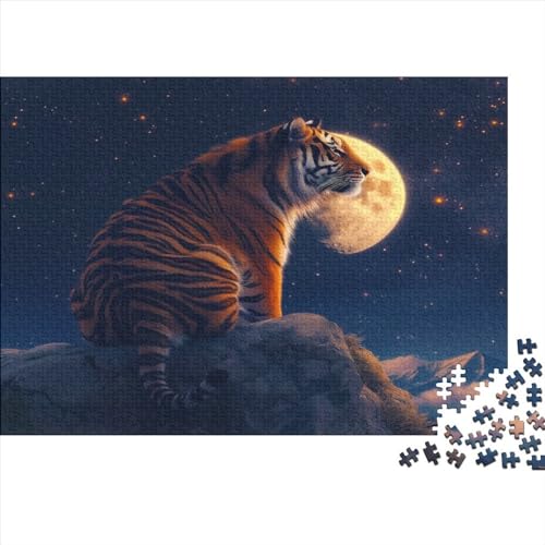 Tiger Puzzle 300 Teile Puzzle Für Erwachsene Bengalischer Tiger Stress Abbauen Familien-Puzzlespiel DIY Kreative Unterhaltung Schöne Geschenkidee Kräftigen Farben 300pcs (40x28cm) von lihuogongsio