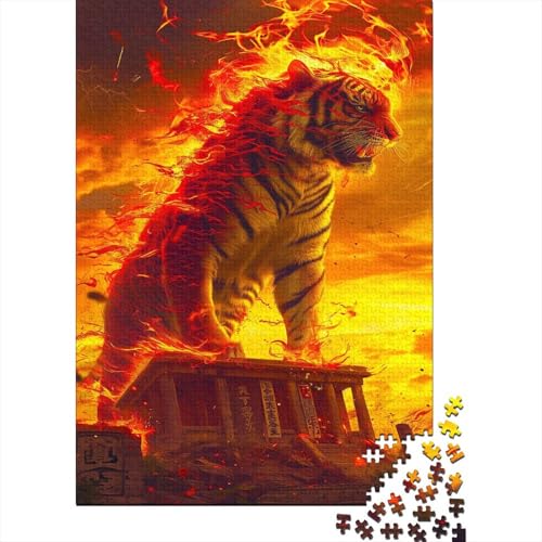 Tiger Puzzle 500 Teile Puzzle Für Erwachsene Tigerkönig Brain Challenge Geschicklichkeitsspiel Stress Abbauen Familien Herausforderndes Schöne Geschenkidee 500pcs (52x38cm) von lihuogongsio