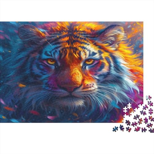 Tigre Puzzle 500 Teile Puzzle Für Erwachsene Tigerkönig Stress Abbauen Familien-Puzzlespiel DIY Kreative Unterhaltung Schöne Geschenkidee Kräftigen Farben 500pcs (52x38cm) von lihuogongsio