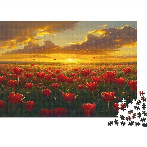 Tulpe Puzzle Für Erwachsene 1000 Puzzle Blumenfeld Anspruchsvoll Puzzle Teile Erwachsener Kniffel Spaß Für Die Ganze Familie Unmögliches Puzzle DIY Kreative 1000pcs (75x50cm) von lihuogongsio