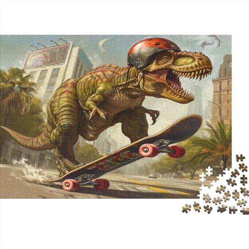 Tyrannosaurus Rex 1000 Stück Puzzles Für Erwachsene Skateboard Geschicklichkeitsspiel Für Die Ganze Familie Schöne Geschenkidee DIY Kreative Unterhaltung Fantasy-Puzzle 1000pcs (75x50cm) von lihuogongsio