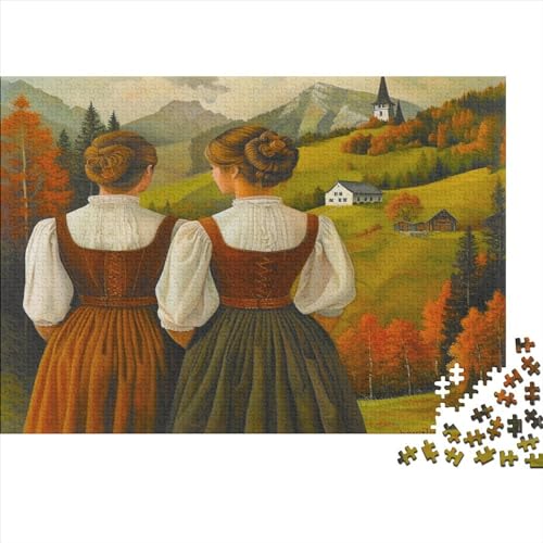 Vintage Kleid Puzzle 300 Puzzle Österreichische Kleider Erwachsene Impossible Puzzle Geschicklichkeitsspiel Für Die Ganze Familie Puzzle Erwachsene Premium Quality Farbig Spaß 300pcs (40x28cm) von lihuogongsio