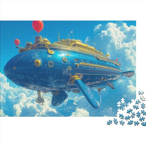 Wal-Raumschiff Puzzle 500 Teile Kreuzer Luftschiff Puzz Erwachsene Spielepuzzles Hochwertiger Geschicklichkeitsspiel Lernspiel Spielzeug Geschenk Schöne Geschenkidee Farbig 500pcs (52x38cm) von lihuogongsio