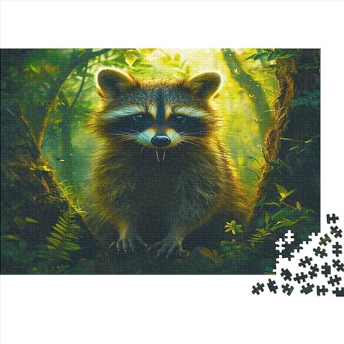 Waschbär Puzzle Für Erwachsene 300 Puzzle Tropisches Tier Erwachsene Anspruchsvoll Puzzle Puzzlegröße Puzzle Unmögliches Puzzle Spielzeug Geschenk Premium Quality 300pcs (40x28cm) von lihuogongsio