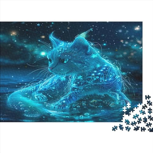 Wassermann Puzzle 500 Teile Puzzle Für Erwachsene Göttliche Katze Stress Abbauen Familien-Puzzlespiel DIY Kreative Unterhaltung Schöne Geschenkidee Kräftigen Farben 500pcs (52x38cm) von lihuogongsio