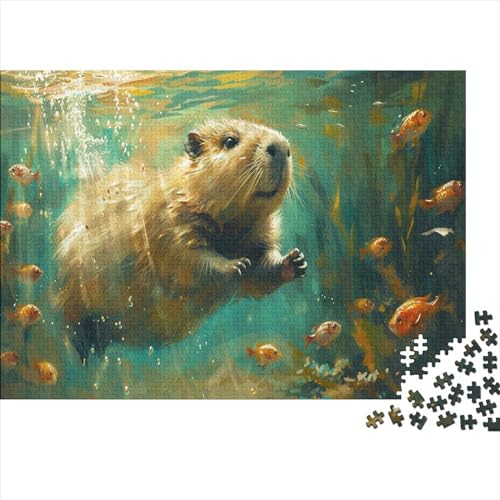 Wasserschwein Puzzle 500 Teile Kugelfisch Puzz Erwachsene Spielepuzzles HochwerTiger Geschicklichkeitsspiel Lernspiel Spielzeug Geschenk Schöne Geschenkidee Farbig 500pcs (52x38cm) von lihuogongsio