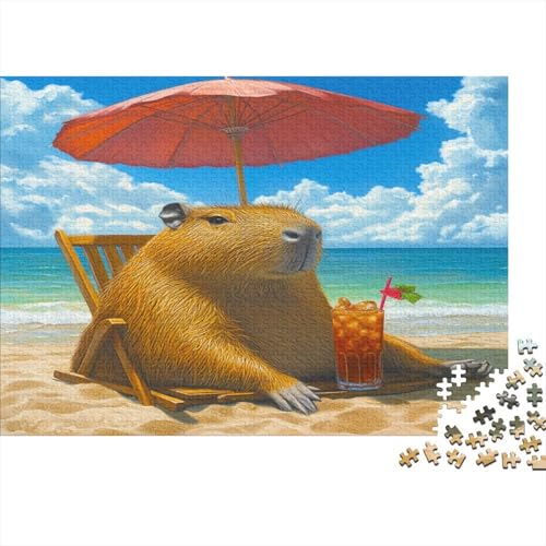 Wasserschwein Puzzle Für Erwachsene 1000 Puzzle Sommer Strand Anspruchsvoll Puzzle Teile Erwachsener Kniffel Spaß Für Die Ganze Familie Unmögliches Puzzle DIY Kreative 1000pcs (75x50cm) von lihuogongsio