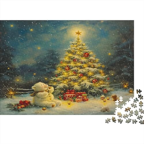 Weihnachten 500 Stück Puzzles Weihnachtsbaum Impossible Puzzle Schwer Für Erwachsene Lernspiel Spielzeug Geschenk Schöne Geschenkverpackung Premium Quality Mehrfarbig 500pcs (52x38cm) von lihuogongsio