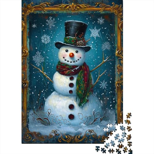 Weihnachten Puzzle 500 Teile Puzzle Teilige Schneemann Spielepuzzles Für Die Ganze Familie Brain Challenge Raumdekoration Lernspiel Spielzeug Geschenk Mehrfarbig 500pcs (52x38cm) von lihuogongsio