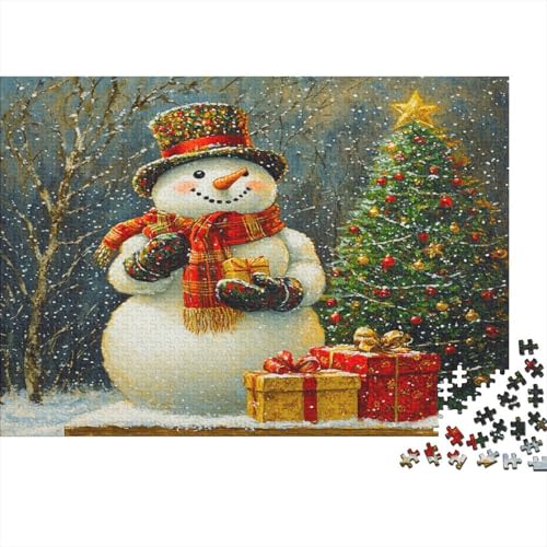 Weihnachten Schneemann Puzzle 1000 Teile Puzzle Teilige Schneemann Spielepuzzles Für Die Ganze Familie Brain Challenge Raumdekoration Lernspiel Spielzeug 1000pcs (75x50cm) von lihuogongsio