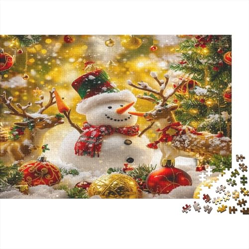 Weihnachten Snowman Puzzle Für Erwachsene 1000 Puzzle Rentiere Anspruchsvoll Puzzle Teile Erwachsener Kniffel Spaß Für Die Ganze Familie Unmögliches Puzzle DIY Kreative 1000pcs (75x50cm) von lihuogongsio