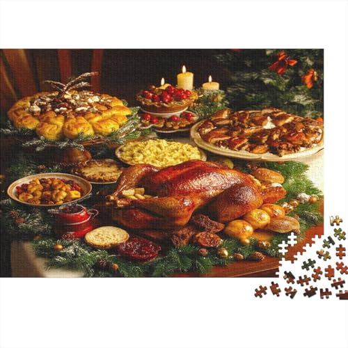 Whole Huhn Puzzle 300 Teile Puzzle Für Erwachsene geröstete Türkei Brain Challenge Geschicklichkeitsspiel Stress Abbauen Familien Herausforderndes Schöne 300pcs (40x28cm) von lihuogongsio