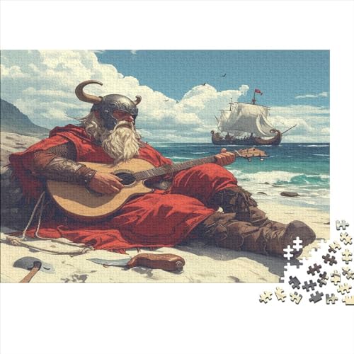 Wikinger Puzzle 1000 Puzzle Wikingerkrieger Erwachsene Impossible Puzzle Geschicklichkeitsspiel Für Die Ganze Familie Puzzle Erwachsene Premium Quality Farbig Spaß 1000pcs (75x50cm) von lihuogongsio