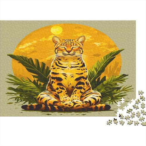 Wild Katze 1000 Stück Puzzles Rusty-Spotted Katze Stress Abbauen Familien-Puzzlespiel Kräftigen Farben Schöne Geschenkverpackung Lernspiel Spielzeug Geschenk 1000pcs (75x50cm) von lihuogongsio