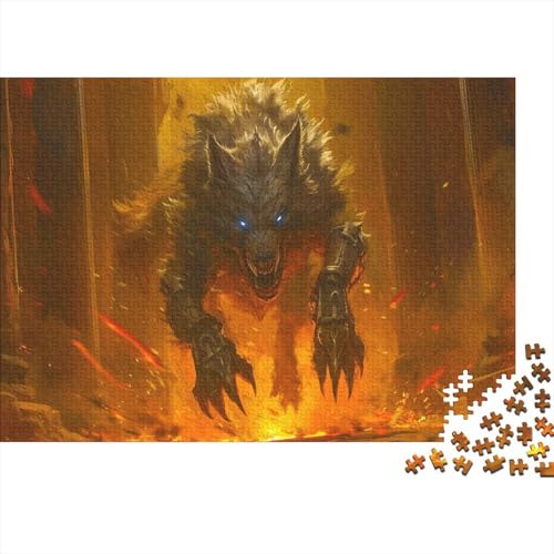 Wolf 1000 Stück Puzzles WerWolf Stress Abbauen Familien-Puzzlespiel Kräftigen Farben Schöne Geschenkverpackung Lernspiel Spielzeug Geschenk Premium Quality 1000pcs (75x50cm) von lihuogongsio