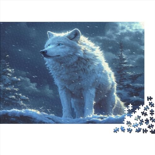 Wolf 300 Stück Puzzles Für Erwachsene PolarWolf Geschicklichkeitsspiel Für Die Ganze Familie Schöne Geschenkidee DIY Kreative Unterhaltung Fantasie-Puzzle 300pcs (40x28cm) von lihuogongsio