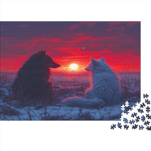 Wolf Puzzle 1000 Puzzle Wolfskönig Erwachsene Impossible Puzzle Geschicklichkeitsspiel Für Die Ganze Familie Puzzle Erwachsene Premium Quality Farbig Spaß 1000pcs (75x50cm) von lihuogongsio