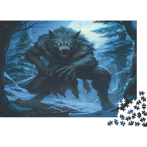 Wolf Puzzle 1000 Teile Puzzle Teilige WerWolf Spielepuzzles Für Die Ganze Familie Brain Challenge Raumdekoration Lernspiel Spielzeug Geschenk Mehrfarbig 1000pcs (75x50cm) von lihuogongsio