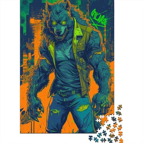 Wolf Puzzle 300 Teile WerWolf Puzz Erwachsene Spielepuzzles HochwerTiger Geschicklichkeitsspiel Lernspiel Spielzeug Geschenk Schöne Geschenkidee Farbig 300pcs (40x28cm) von lihuogongsio