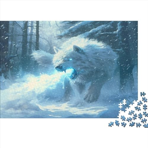 Wolf Puzzle 500 Teile PolarWolf Puzz Erwachsene Spielepuzzles Hochwertiger Geschicklichkeitsspiel Lernspiel Spielzeug Geschenk Schöne Geschenkidee Farbig 500pcs (52x38cm) von lihuogongsio