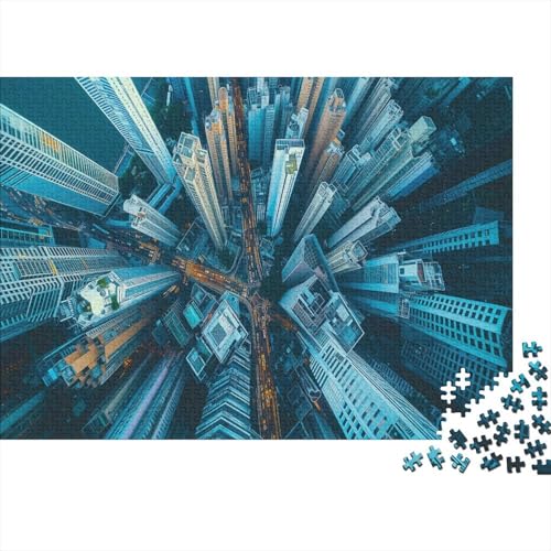 Wolkenkratzerstadt 300 Stück Puzzles New York Stress Abbauen Familien-Puzzlespiel Kräftigen Farben Schöne Geschenkverpackung Lernspiel Spielzeug Geschenk Premium Quality 300pcs (40x28cm) von lihuogongsio