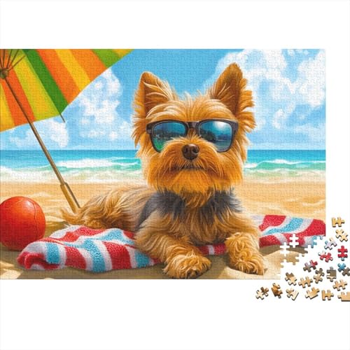 Yorkie Hund Puzzle 1000 Puzzle Welpe Erwachsene Impossible Puzzle Geschicklichkeitsspiel Für Die Ganze Familie Puzzle Erwachsene Premium Quality 1000pcs (75x50cm) von lihuogongsio