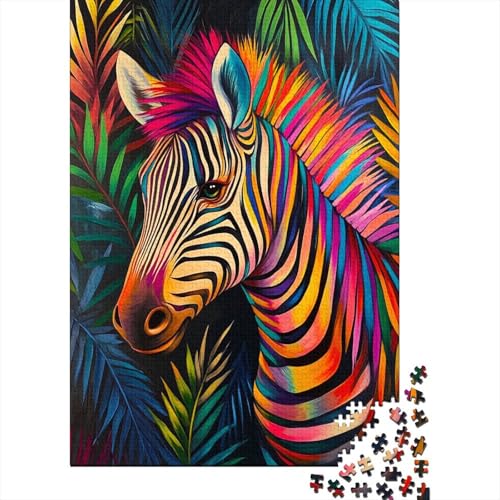 Zebra 1000 Teile Puzzle Palmblätter Impossible Für Erwachsene HochwerTiger Puzzle Fantasy Schöne Geschenkidee DIY Kreative Unterhaltung 1000pcs (75x50cm) von lihuogongsio