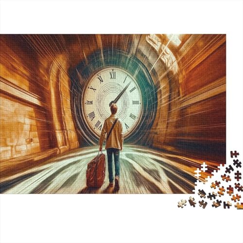 Zeitreisender Puzzle 300 Puzzle Uhr Erwachsene Impossible Puzzle Geschicklichkeitsspiel Für Die Ganze Familie Puzzle Erwachsene Premium Quality 300pcs (40x28cm) von lihuogongsio