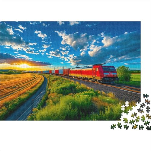 Zug Puzzle 300 Teile Puzzle Für Erwachsene Güterzug Brain Challenge Geschicklichkeitsspiel Stress Abbauen Familien Herausforderndes Schöne Geschenkidee 300pcs (40x28cm) von lihuogongsio