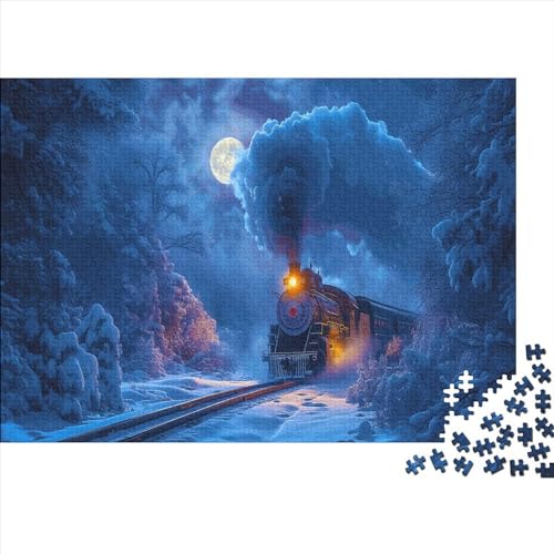 Zug Puzzle Für Erwachsene 1000 Puzzle Dampflokomotive Anspruchsvoll Puzzle Teile Erwachsener Kniffel Spaß Für Die Ganze Familie Unmögliches Puzzle DIY Kreative 1000pcs (75x50cm) von lihuogongsio