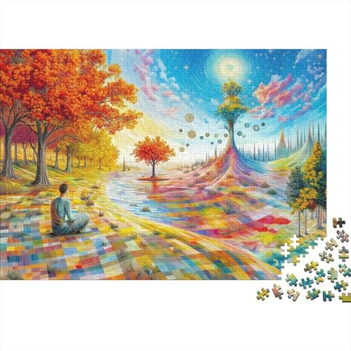 abstrakte Kunst Puzzle Für Erwachsene 1000 Puzzle Anspruchsvoll Puzzle Teile Erwachsener Kniffel Spaß Für Die Ganze Familie Unmögliches Puzzle DIY Kreative 1000pcs (75x50cm) von lihuogongsio