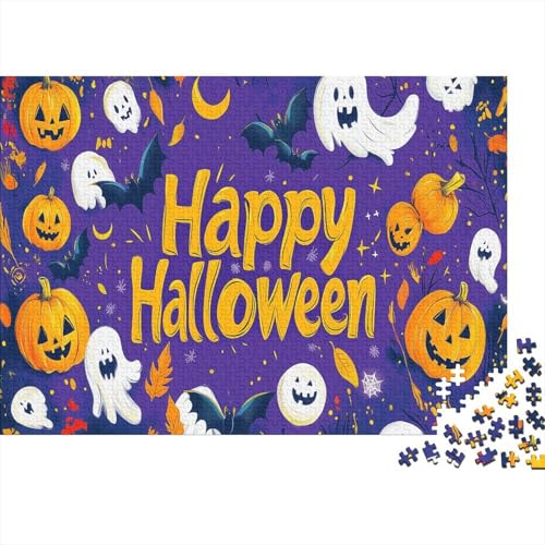 fröhliches Halloween 1000 Stück Puzzles Für Erwachsene Halloween Lernspiel Herausforderung Lernspiel Spielzeug Geschenk Stress Abbauen Lernspiel Spielzeug 1000pcs (75x50cm) von lihuogongsio