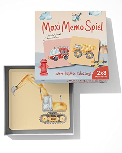 lila liebt dich Maxi Memo Spiel Unsere liebsten Fahrzeuge, Kindermemorie ab 2 Jahre, Memo Spiel ab 2 von lila liebt dich