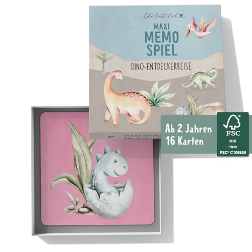 lila liebt dich® Maxi Memo Spiel Dino Entdeckerreise, Spielzeug ab 2 Jahre, Kindermemorie ab 2 Jahre von lila liebt dich