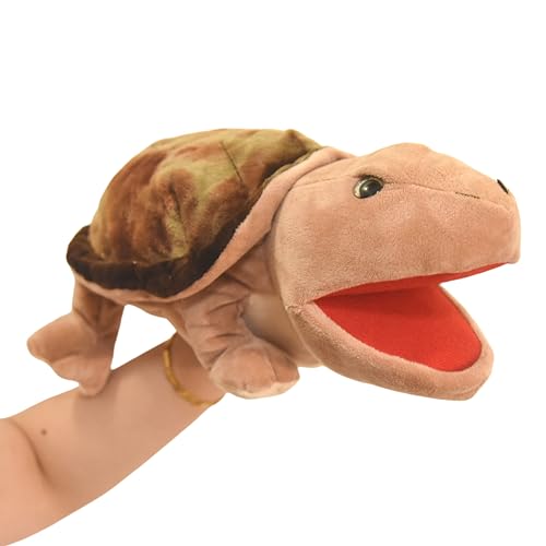 Lilizzhoumax Schildkröte Handpuppe Kuscheltier Simuliertes Tier Turtle Handpuppe aus Plüsch Kawaii Niedliches Rollenspiel interaktives Früherziehungsspielzeug für Kinder Geschenk für Kinder von lilizzhoumax