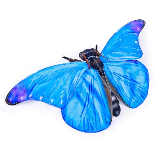 lilizzhoumax Blauer Morphofalter Stofftier Plüschtier realistisches Schmetterling Plüsch schönes Tier niedliche und weiche Geschenke für Kinder Jungen und Mädchen 16” Blau von lilizzhoumax