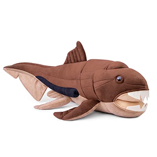 lilizzhoumax Dunkleosteus plüschtier 60cm/23”, Simuliertes Tier Dunkleosteus Plüschtier, Kawaii Dunkleosteus Fisch Realistische Dunkleosteus Plüsch Spielzeug für Wilde Tiere, Geschenk für Kinder von lilizzhoumax