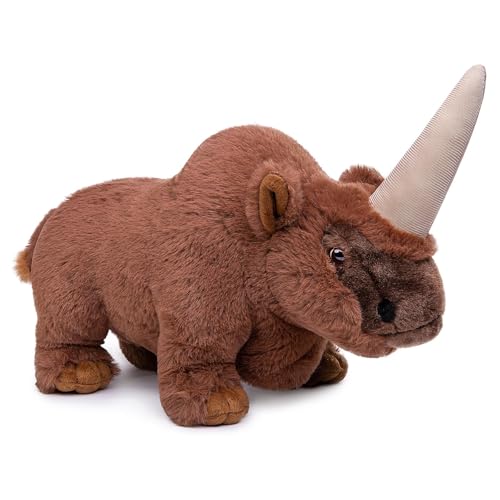 lilizzhoumax Elasmotherium plüschtier 33cm/13Zoll Simuliertes Tier Kawaii Realistische Nashorn Kuscheltier Spielzeug für Wilde Tiere Geschenk für Kinder pelziges Stofftier - braun von lilizzhoumax